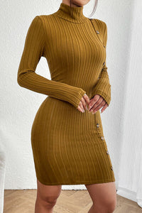 Thumbnail for Turtleneck Long Sleeve Mini Dress