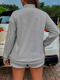 Thumbnail for BE KIND Graphic Quarter-Zip Sweatshirt and Shorts Set