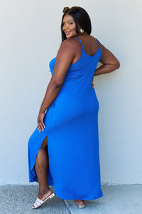 Thumbnail for Ninexis Good Energy Full Size Cami Side Slit Maxi Dress in Royal Blue
