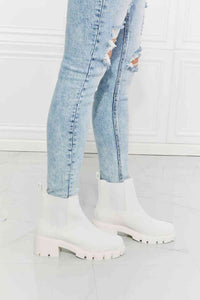 Thumbnail for MMShoes Work For It Matte Lug Sole Chelsea Boots in White