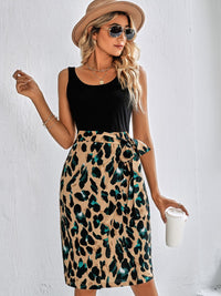 Thumbnail for Printed Scoop Neck Sleeveless Dress