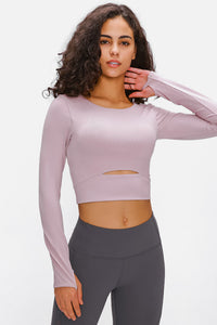 Thumbnail for Long Sleeve Cropped Top With Sports Strap