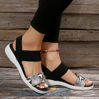 Thumbnail for PU Leather Open Toe Low Heel Sandals