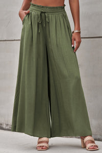 Thumbnail for Drawstring Waist Wide Leg Pants