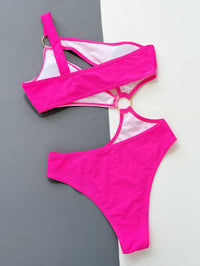 Thumbnail for One-Shoulder Cutout Ring Detail One-Piece Swimsuit