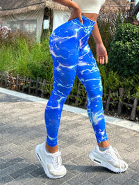 Thumbnail for Tie-dye Slim Fit High Waistband Long Active Pants