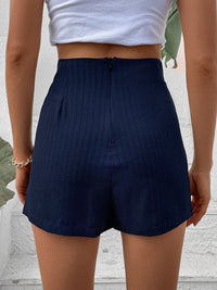 Thumbnail for Zip-Back High Waist Shorts