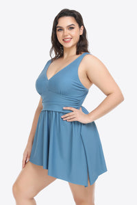 Thumbnail for Plus Size Plunge Sleeveless Two-Piece Swimsuit
