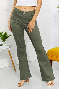 Thumbnail for Zenana Clementine Full Size High-Rise Bootcut Jeans in Olive