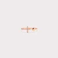 Thumbnail for Heart Shape Cross Inlaid Zircon Open Ring