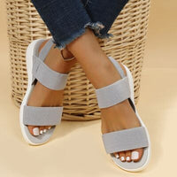 Thumbnail for Rubber Open Toe Low Heel Sandals