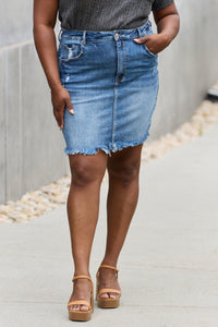 Thumbnail for RISEN Amelia Full Size Denim Mini Skirt