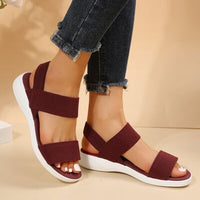 Thumbnail for Rubber Open Toe Low Heel Sandals