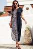 Leopard Color Block Split Dress