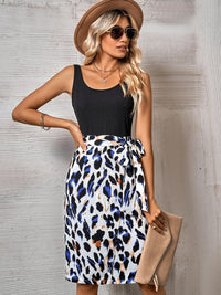 Thumbnail for Printed Scoop Neck Sleeveless Dress