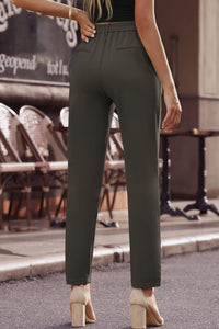 Thumbnail for Ankle-Length Straight Leg Pants with Pockets