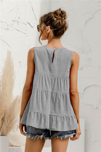 Thumbnail for Round Neck Tiered Tank