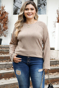 Thumbnail for Plus Size Round Neck Long Sleeve T-Shirt