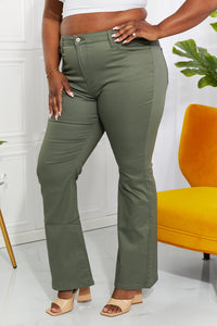 Thumbnail for Zenana Clementine Full Size High-Rise Bootcut Jeans in Olive