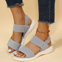 Thumbnail for Rubber Open Toe Low Heel Sandals