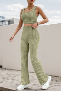 Thumbnail for Wide Strap Tank and High Waist Pants Set