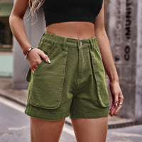 Thumbnail for Buttoned Cargo Denim Shorts