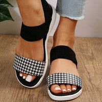 Thumbnail for PU Leather Open Toe Low Heel Sandals