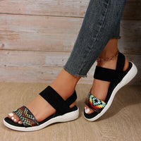 Thumbnail for PU Leather Open Toe Low Heel Sandals