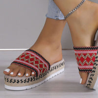 Thumbnail for Geometric Weave Platform Sandals