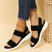 Thumbnail for Rubber Open Toe Low Heel Sandals