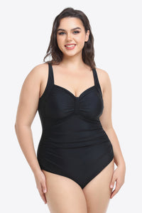 Thumbnail for Plus Size Sleeveless Plunge One-Piece Swimsuit