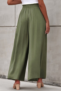 Thumbnail for Drawstring Waist Wide Leg Pants