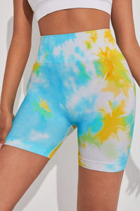 Thumbnail for Tie-Dye Wide Waistband Sports Shorts