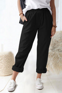 Thumbnail for Paperbag Waist Pull-On Pants with Pockets