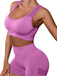 Thumbnail for Cutout Scoop Neck Tank and Shorts Active Set
