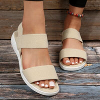 Thumbnail for Rubber Open Toe Low Heel Sandals