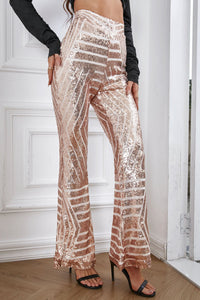 Thumbnail for Sequin High Waist Flared Pants