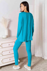 Thumbnail for Basic Bae Full Size V-Neck Soft Rayon Long Sleeve Top and Pants Lounge Set