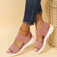 Thumbnail for Rubber Open Toe Low Heel Sandals