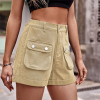 Thumbnail for Cuffed Denim Shorts with Pockets