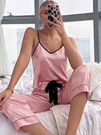 Thumbnail for V-neck Pajama Camisole And Pants Set