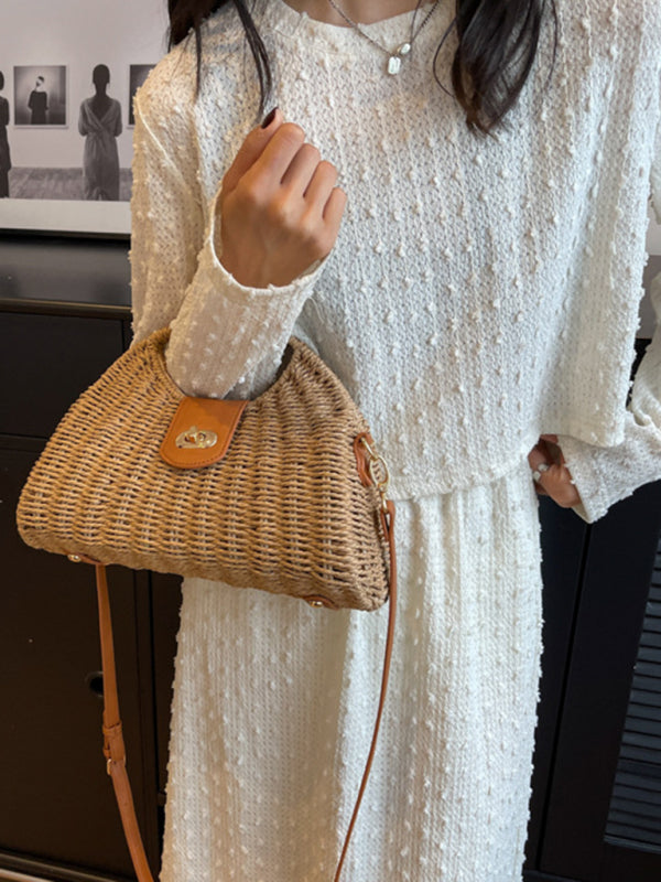Convertable Straw Tote Bag