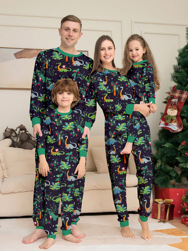 Dinosaur Print Christmas Family Pj's