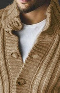 Thumbnail for Full Size Casual Button Lapel Long Sleeve Sweater