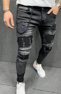 Thumbnail for Men's Full Size Paint Splatter Ripped Slim Jeans
