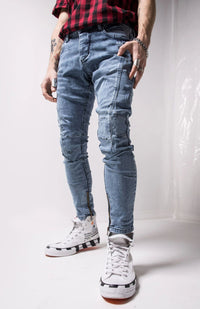Thumbnail for Men's Ankle Zipper Skinny Fit Jeans