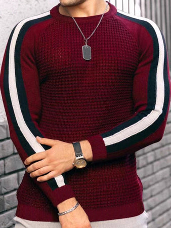 Men's Legend Stripe Sleeve Waffle Knit T-Shirt