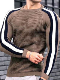 Thumbnail for Men's Legend Stripe Sleeve Waffle Knit T-Shirt