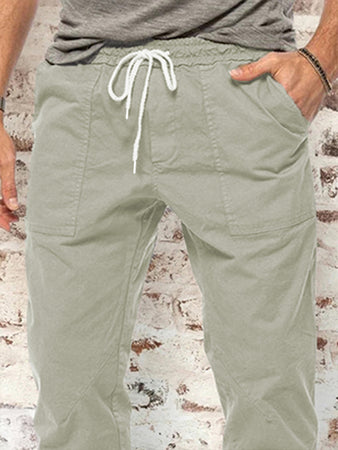 Men's Drawstring Waist Solid Color Jogger Pants