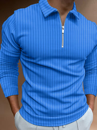 Thumbnail for Men's Slim-fit Polo Strip Shirt